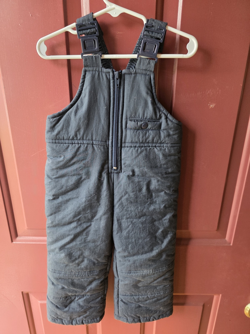 Kids Insulated Black Snow Bib Overalls